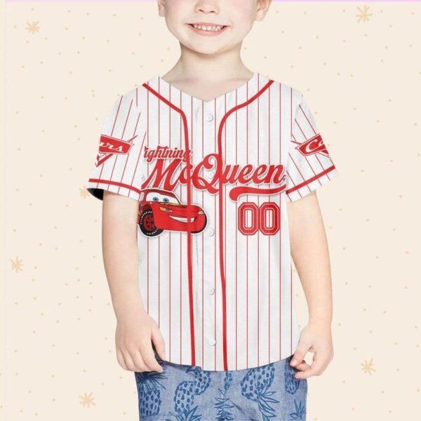 Personalized Disney Cars Lightning McQueen Jersey Baseball - Image 6