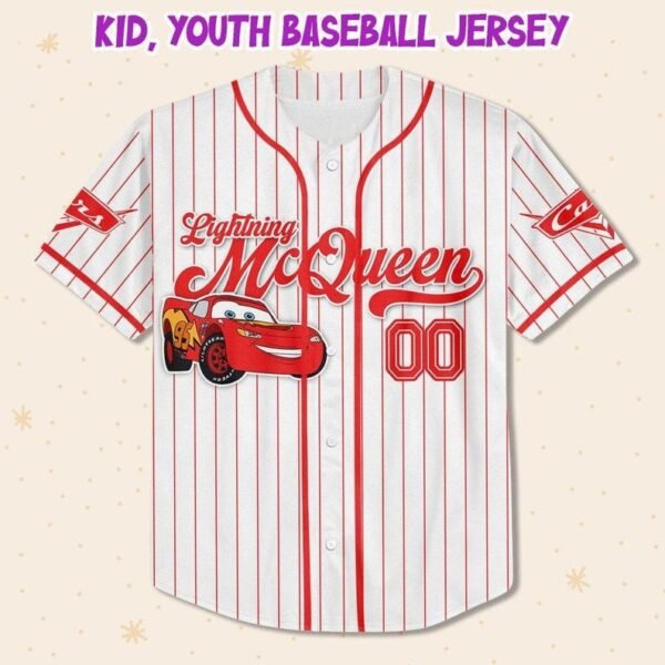 Personalized Disney Cars Lightning McQueen Jersey Baseball - Image 5