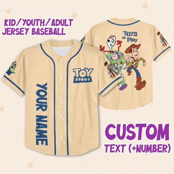 Personalize Toy Story Toys At Play Custom Kids, Youth, Adult Disney Baseball Jersey