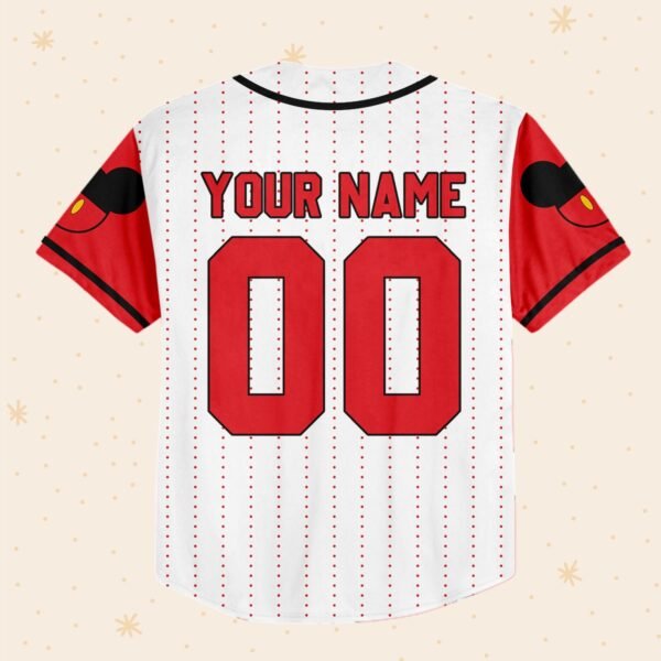 Personalize Disney Mickey Symbol Red Jersey, Custom Name Disney Shirt - Image 4