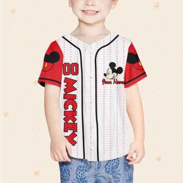 Personalize Disney Mickey Symbol Red Jersey, Custom Name Disney Shirt - Image 5