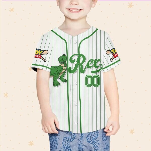 Custom Disney Toy Story Rex Baseball Jersey, T Rex Birthday Jersey Shirt - Image 5