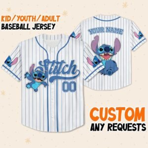 Custom Disney Lilo and Stitch Baseball Jersey, Stitch Birthday Gift Fan