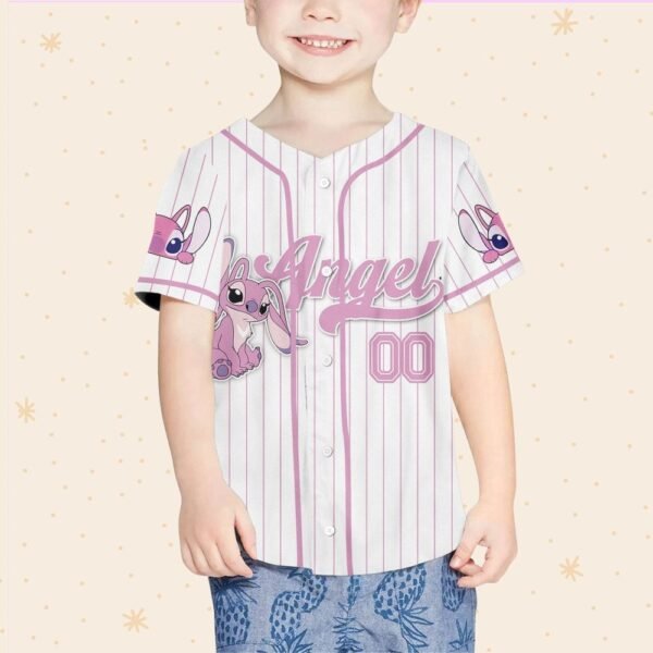 Lilo and Stitch Angel Custom Name Baseball Jersey, Stitch Birthday Family Shirt - Image 6