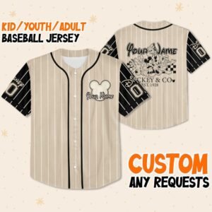 Personalize Vintage Mickey Mouse & Co 1928, Custom Name Disney Kid Adult Toddler Jersey
