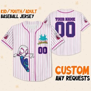 Personalize Spidey And His Amazing Friends Gwen Stacy White Pink Jersey