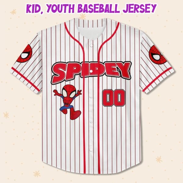 Custom Name Spider Verse Baseball Jersey, Spider Birthday Jersey - Image 3