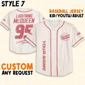 Vintage McQueen 95 Baseball Jersey – Custom Name Disney Cars Tee