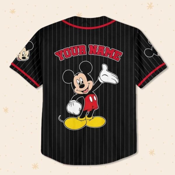 Personalize Disney Mickey Mouse Cute Striped Black, Custom Disneyland Jersey - Image 4