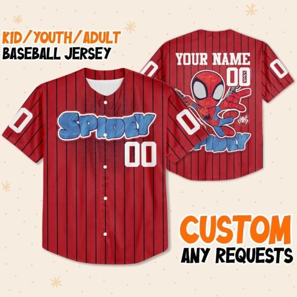 Personalize Spidey and his amazing friend Jersey, Custom Name Spiderman Baseball Jersey
