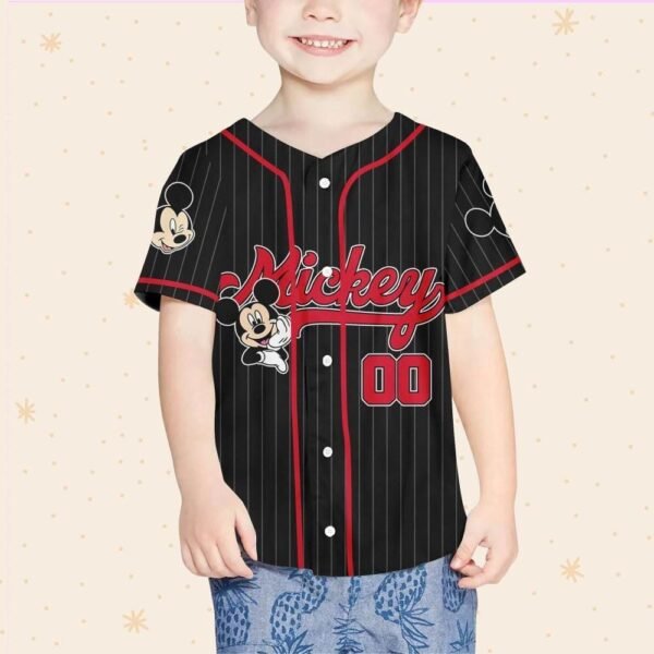 Personalize Disney Mickey Mouse Cute Striped Black, Custom Disneyland Jersey - Image 3