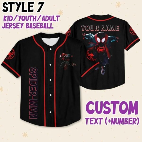 Spider Man Across the Spider Verse Baseball Jersey, Custom Name Spiderman Birthday