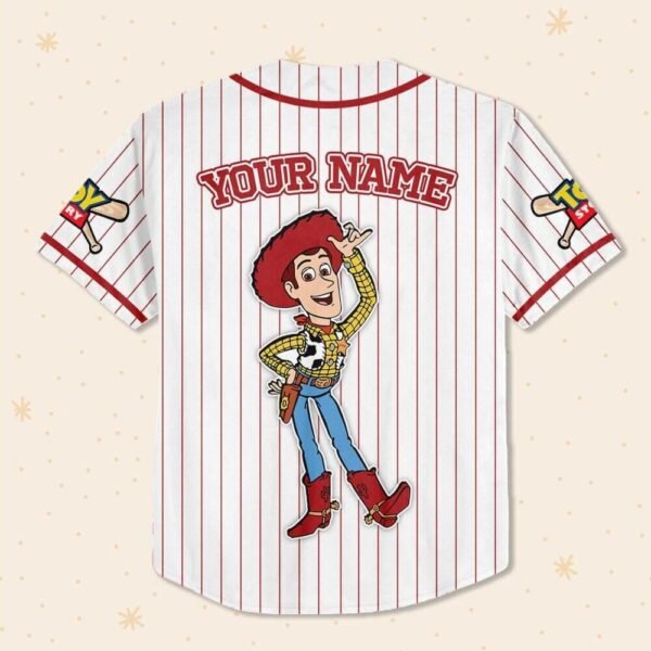 Custom Name Disney Toy Story Woody Baseball Jersey, Woody Birthday Jersey Gift - Image 4