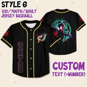 Personalized SpiderMan Disney Baseball Jersey, SpiderMan Birthday Custom Name Shirt