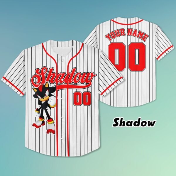 Shadow the Hedgehog Baseball Jersey – Custom Name & Number Shirt