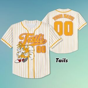 Sonic Tails Custom Jersey – Striped Sports Shirt for Anime Lovers