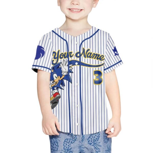 Personalized Number & Name Sonic Jersey, Sonic party jersey, Birthday gift for Kids - Image 4