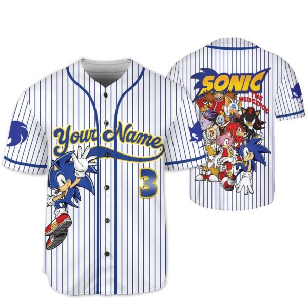 Personalized Number & Name Sonic Jersey, Sonic party jersey, Birthday gift for Kids - Image 6
