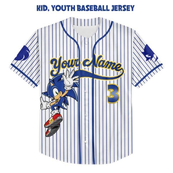 Personalized Number & Name Sonic Jersey, Sonic party jersey, Birthday gift for Kids - Image 3