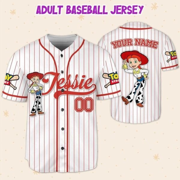 Custom Disney Toy Story Jessie Baseball Jersey,Jessie Birthday Jersey Disney - Image 4