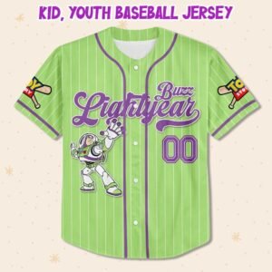 Disney Toy Story Buzz Lightyear Green Simple Baseball Jersey,Buzz Lightyear Birthday Jersey Disney