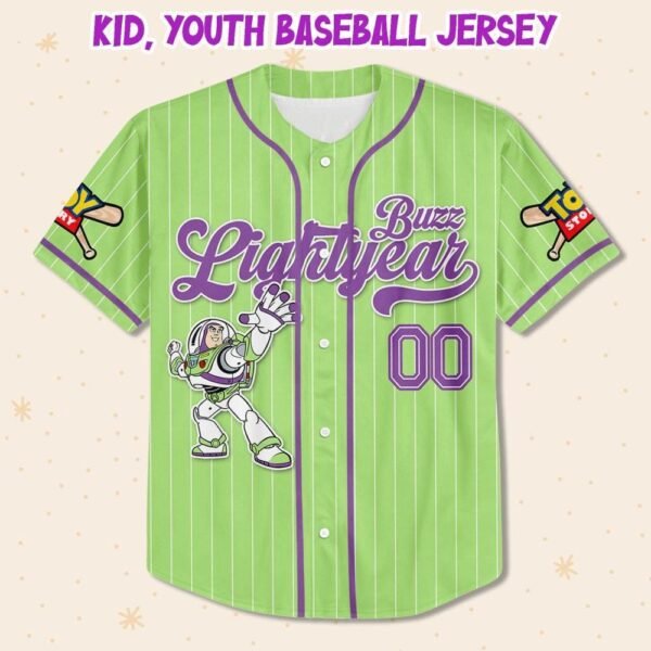 Disney Toy Story Buzz Lightyear Green Simple Baseball Jersey,Buzz Lightyear Birthday Jersey Disney