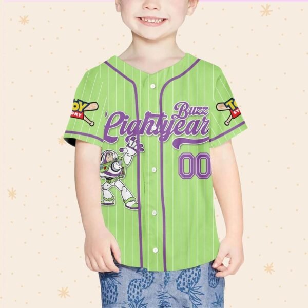 Disney Toy Story Buzz Lightyear Green Simple Baseball Jersey,Buzz Lightyear Birthday Jersey Disney - Image 4