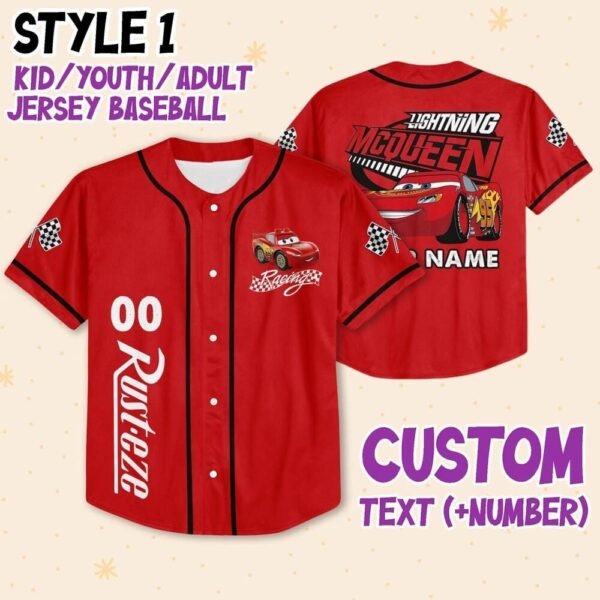 Red McQueen 95 Baseball Jersey – Custom Disney Cars Shirt for All Ages