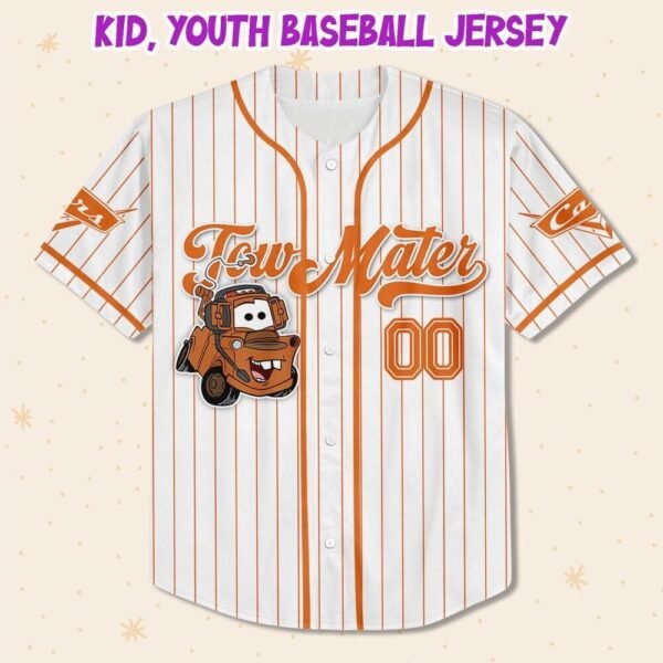 Custom Disney Cars Lightning Tow Mater Baseball Jersey - Image 4