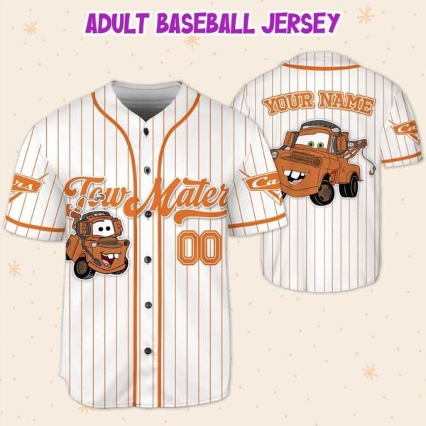 Custom Disney Cars Lightning Tow Mater Baseball Jersey