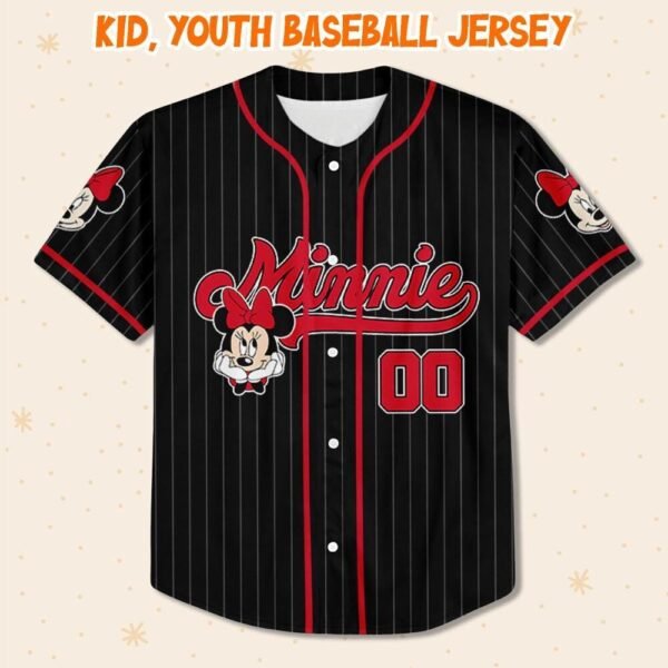 Personalize Disney Minnie Mouse Cute Striped Black, Custom Disneyland Jersey - Image 5