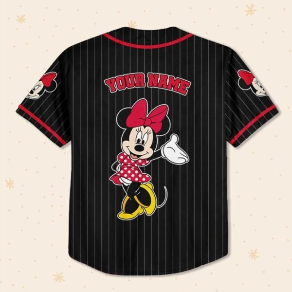 Personalize Disney Minnie Mouse Cute Striped Black, Custom Disneyland Jersey - Image 6