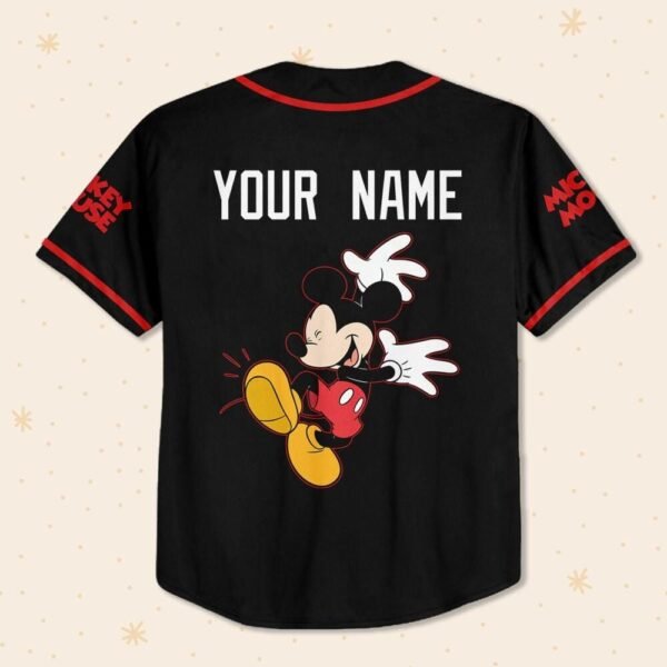 Personalized Disney Mickey Funny Black And Red Disney Jersey Baseball - Image 3