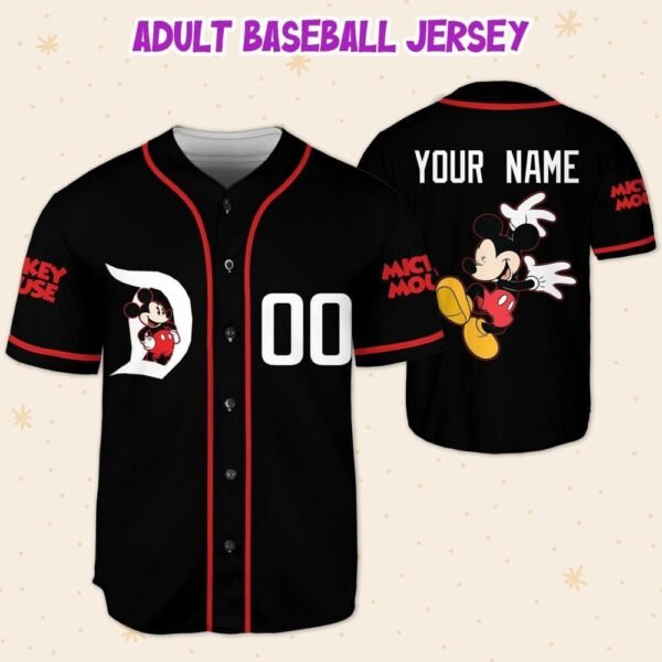 Personalized Disney Mickey Funny Black And Red Disney Jersey Baseball - Image 6