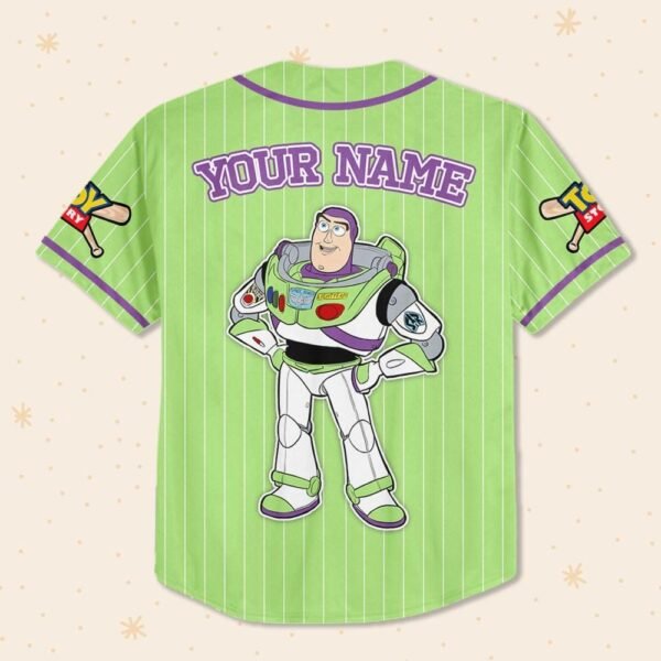 Disney Toy Story Buzz Lightyear Green Simple Baseball Jersey,Buzz Lightyear Birthday Jersey Disney - Image 3