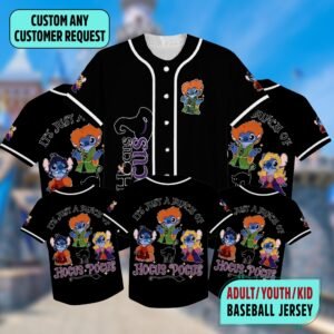 Personalized Stitch Halloween Baseball Jersey, Stitch Hocus Pocus Baseball Shirt