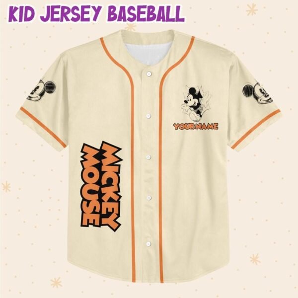 Personalize Mickey Classic Sketup Shirt, Custom Kids, Youth, Adult Disney Baseball Jersey - Image 6