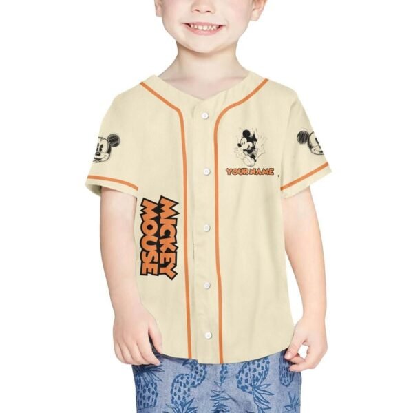 Personalize Mickey Classic Sketup Shirt, Custom Kids, Youth, Adult Disney Baseball Jersey - Image 4
