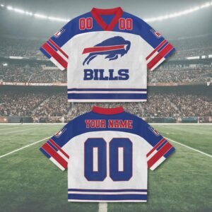 Custom Name Bills Mixed Mesh Jersey Football, Bills Game Day Jersey Football Gift Fan