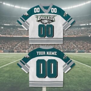 Custom Name Eagles Mixed Mesh Jersey Football, Eagles Game Day NFL Jersey Football Gift Fan