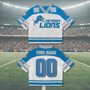 Custom Name Lions Mixed Mesh Jersey Football, Lions Game Day Jersey Football Gift Fan
